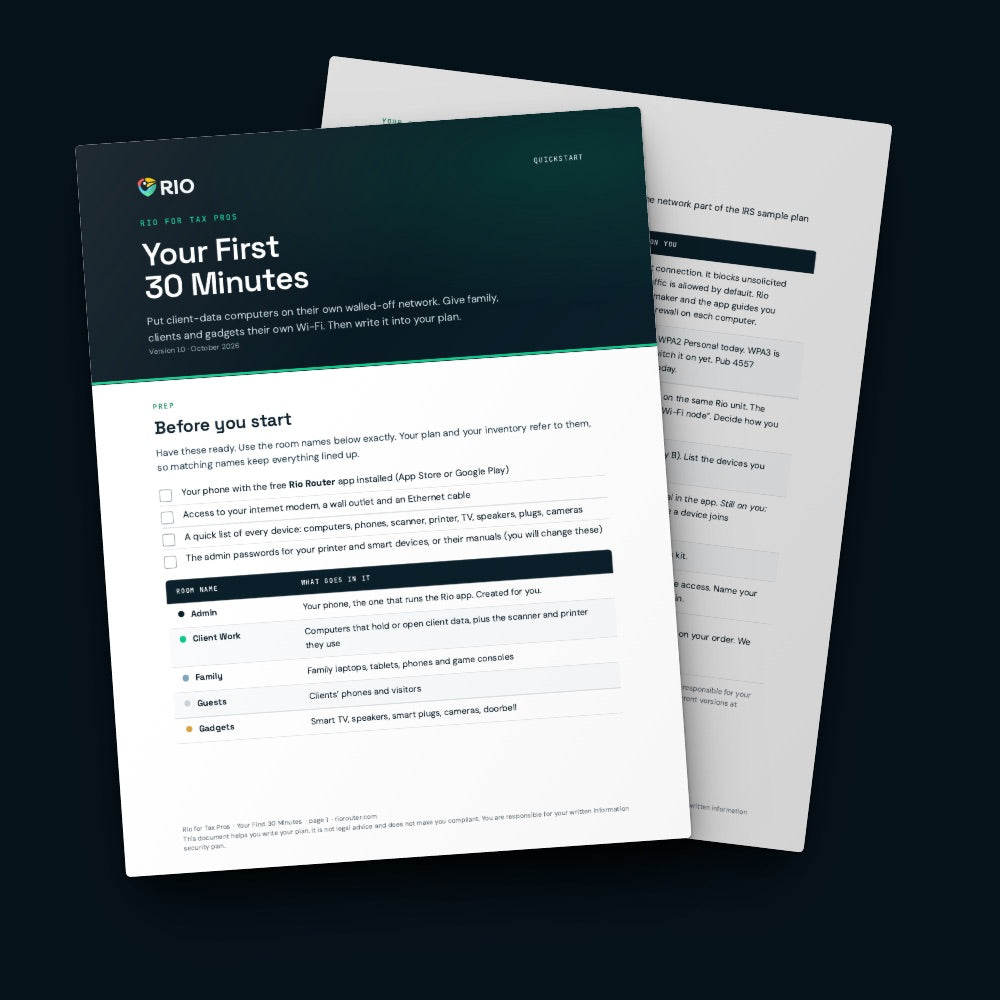 The Your First 30 Minutes quickstart with its checklist page behind it.